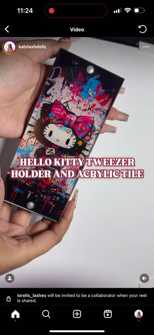 Hello kitty Tweezer Holder acrylic tile